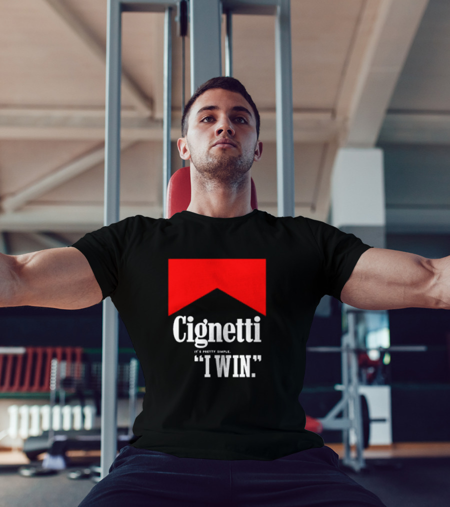 Cignetti It's Pretty Simple I Win Bold White Text With Red Chevron T-Shirt