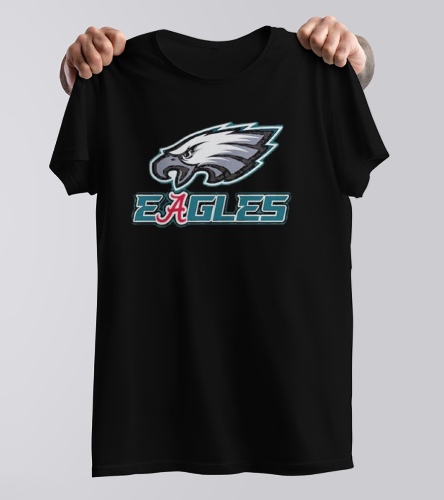 Eagles Philadelphia Eagles Alabama Crimson Tide Logo Fusion T-Shirt