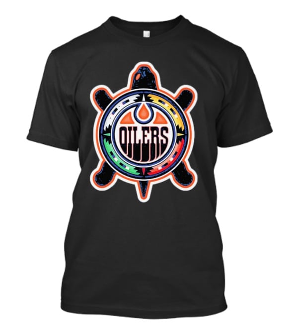 Edmonton Oilers Turtle Colorful Indigenous T-Shirt