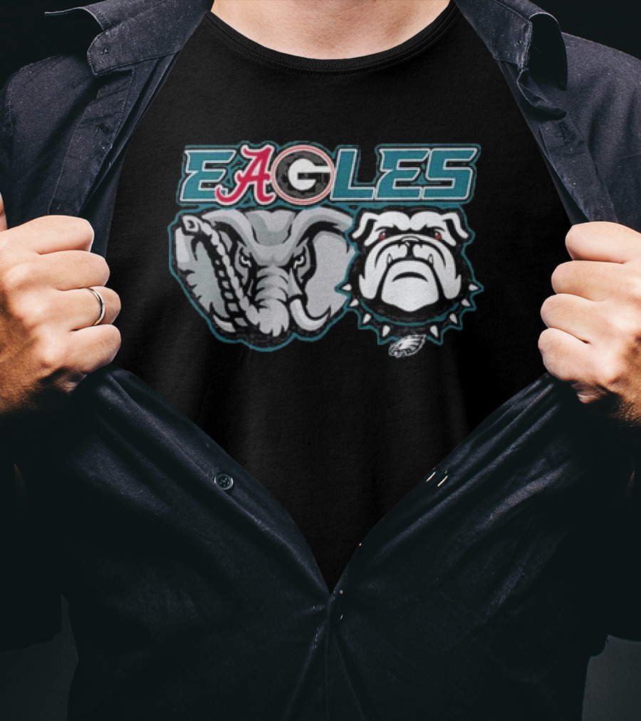 Eagles Alabama Crimson Tide Elephant Georgia Bulldogs Philadelphia Eagles Dawgs T-Shirt