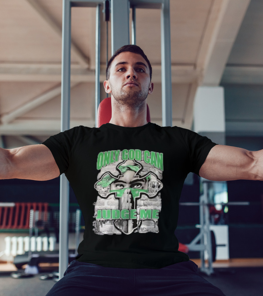 Only God Can Judge Me 2pac Cross Brick Background T-Shirt