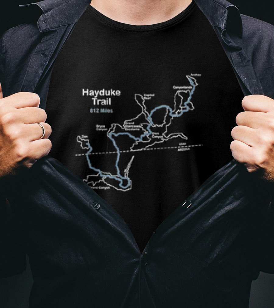 Hayduke Trail 812 Miles Utah Arizona Grand Canyon	Map Design T-Shirt