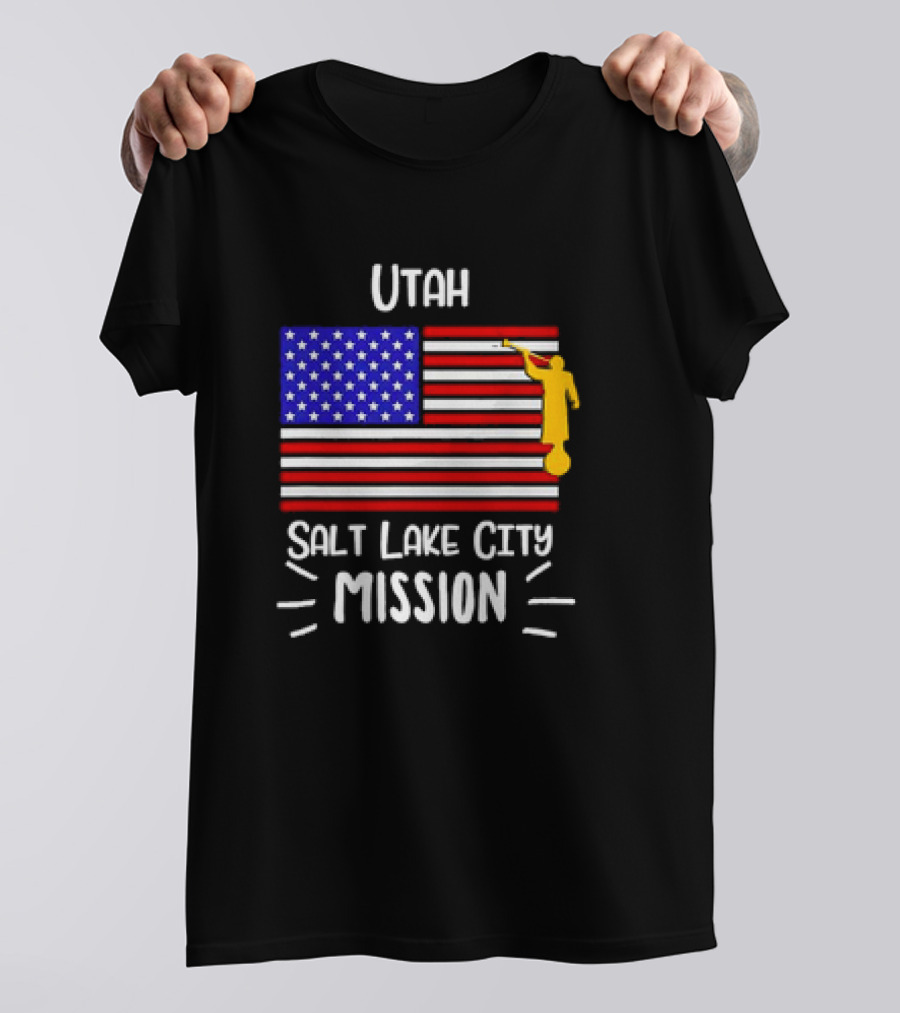 Utah Salt Lake City Mission US Flag Mormon LDS Missionary T-Shirt