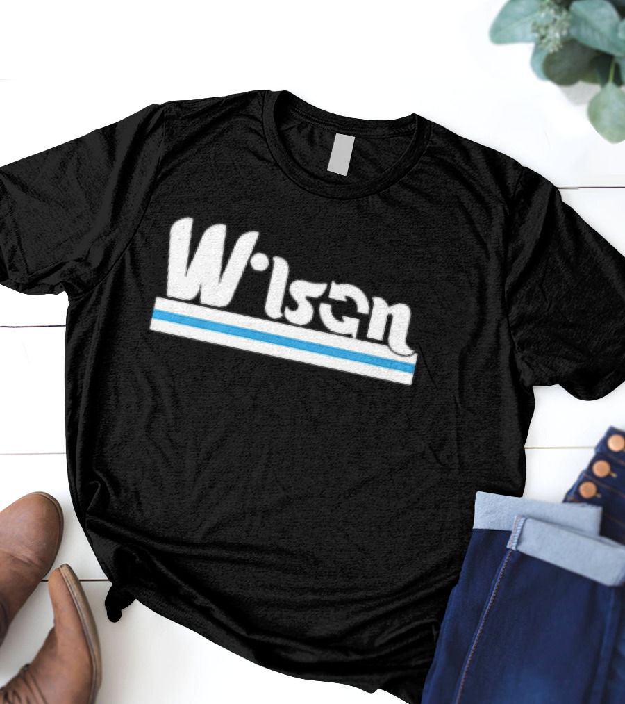 Wilson Retro Logo Style With Blue And White Stripe T-Shirt
