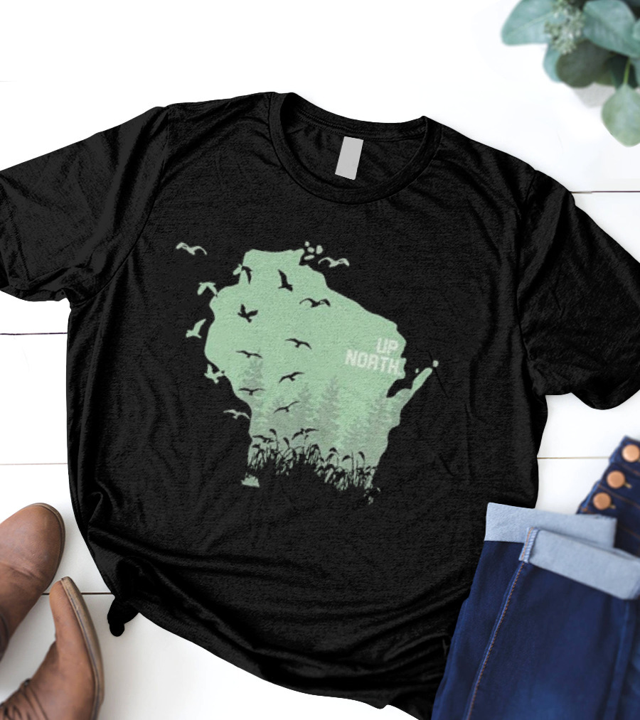 Wisconsin Up North Birds And Trees T-Shirt