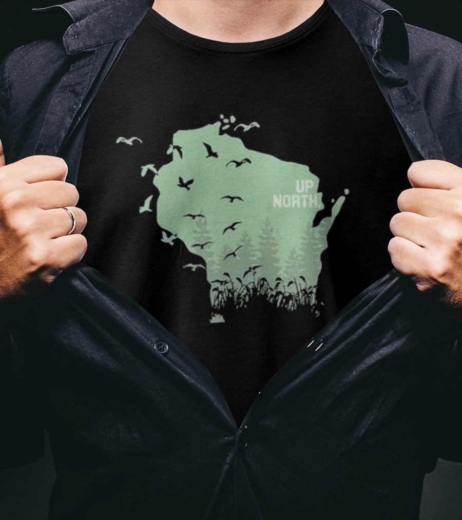 Wisconsin Up North Birds And Trees T-Shirt