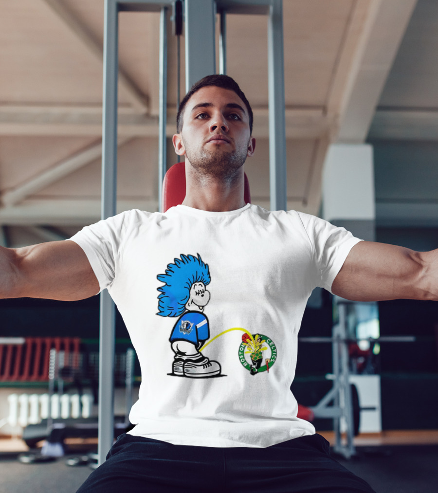 Dallas Mavericks Fan Urinating On Boston Celtics T-Shirt