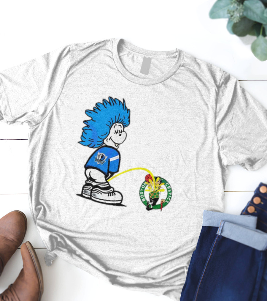 Dallas Mavericks Fan Urinating On Boston Celtics T-Shirt