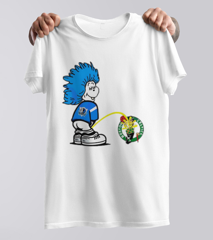 Dallas Mavericks Fan Urinating On Boston Celtics T-Shirt