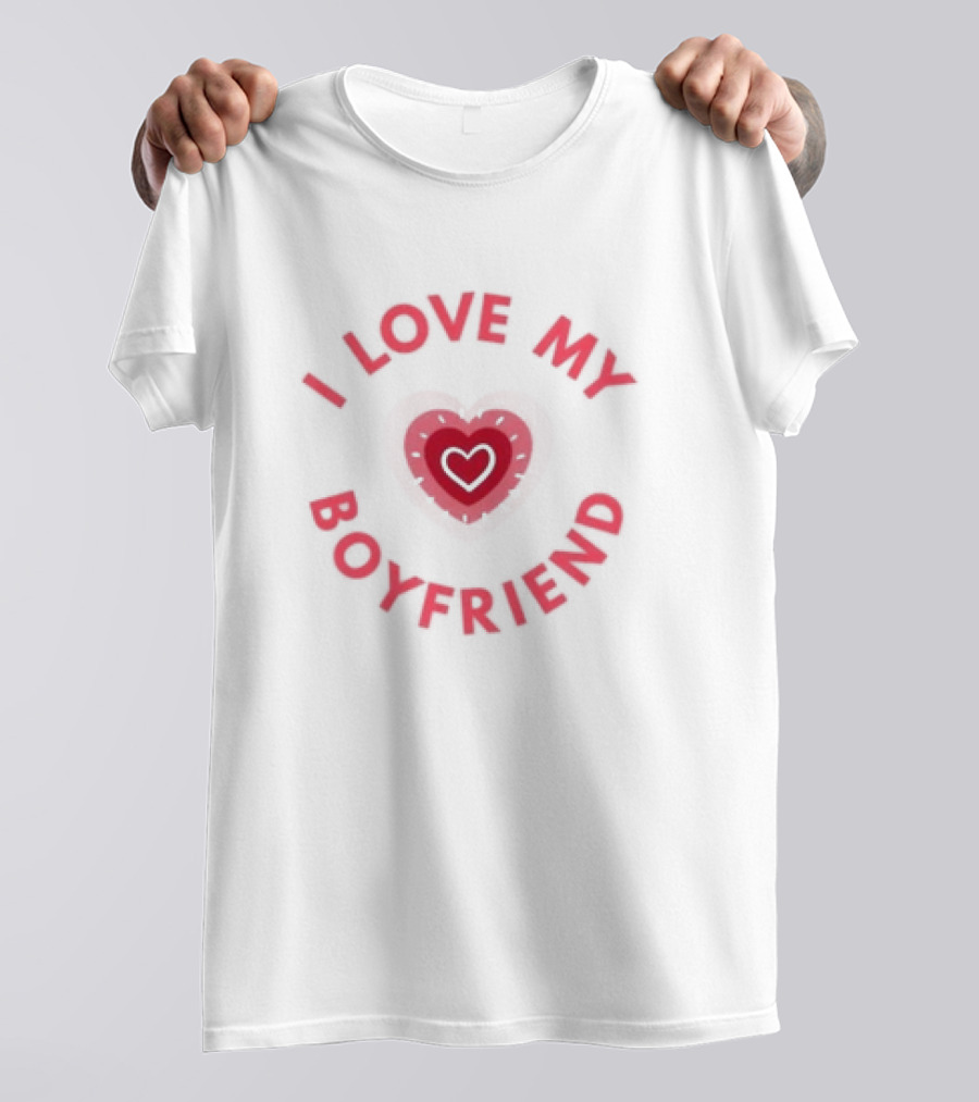 I Love My Boyfriend Heart Valentine Day T-Shirt