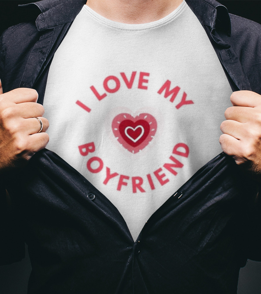 I Love My Boyfriend Heart Valentine Day T-Shirt