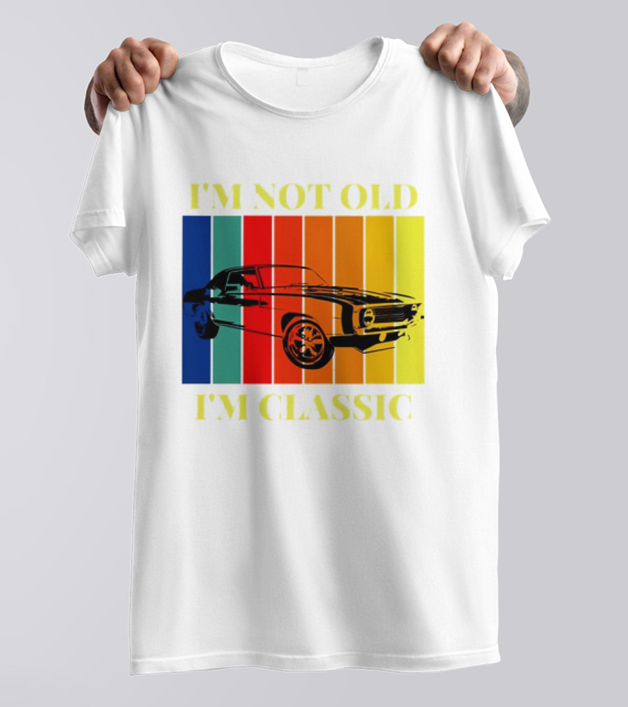 I’m Not Old I’m Classic Retro Car Vintage Stripes T-Shirt