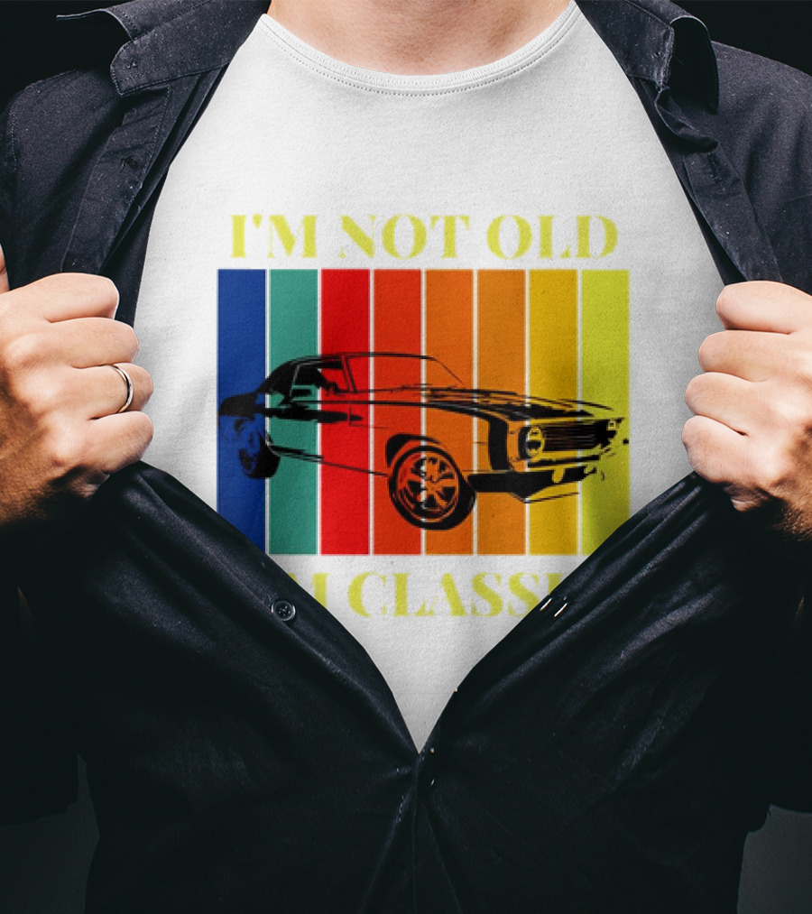 I’m Not Old I’m Classic Retro Car Vintage Stripes T-Shirt