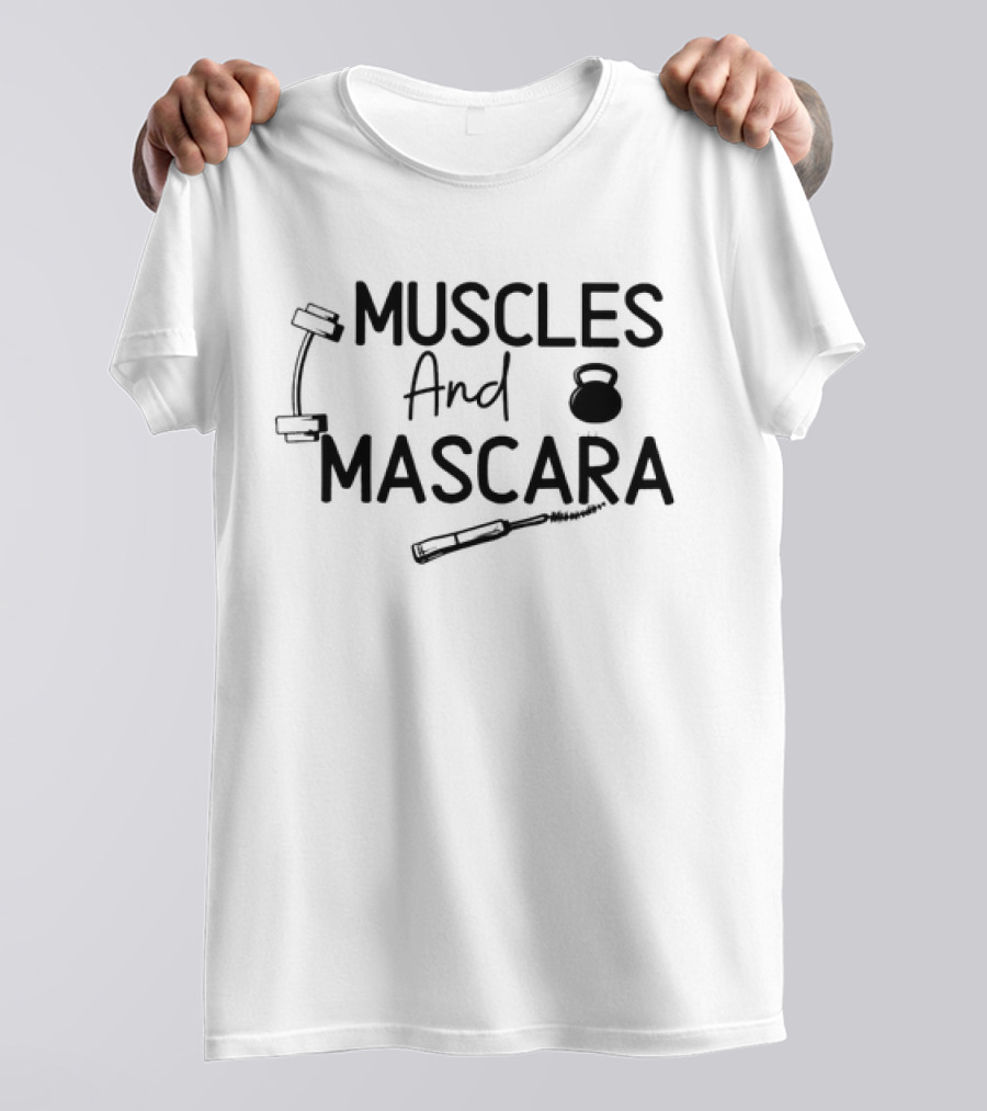 Muscles And Mascara Dumbbell Kettlebell Makeup T-Shirt