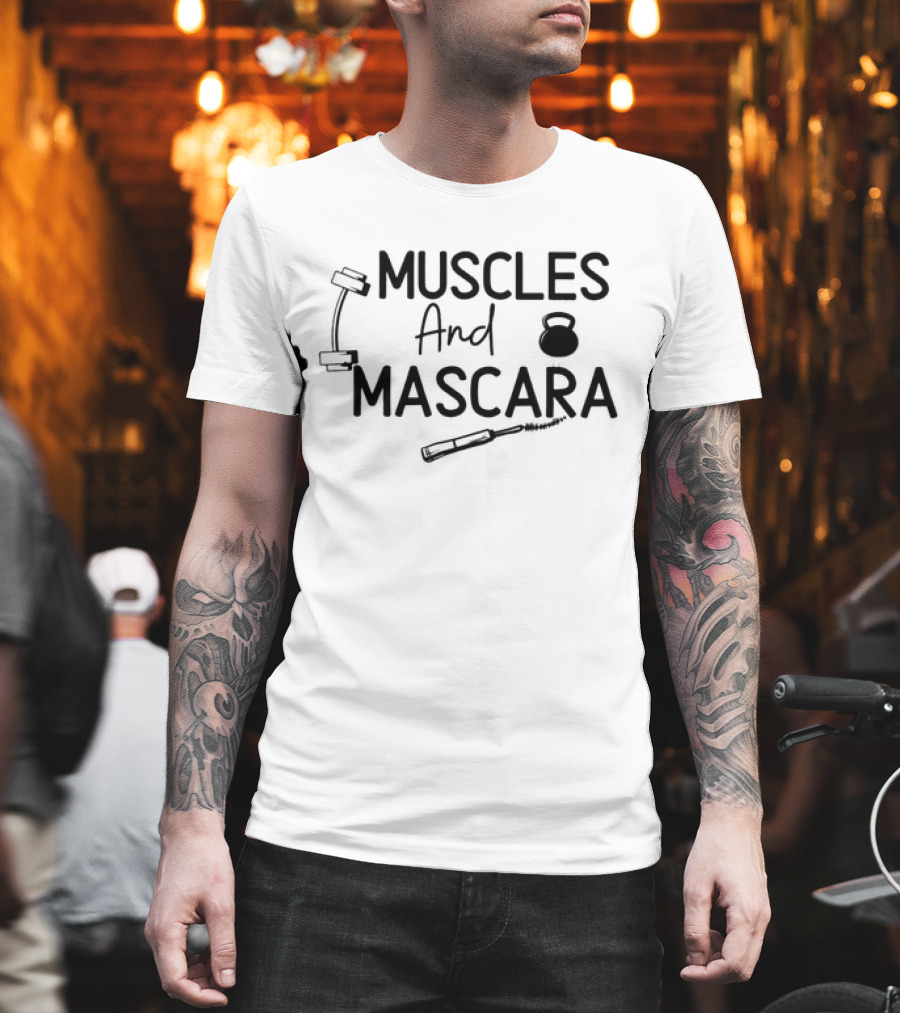 Muscles And Mascara Dumbbell Kettlebell Makeup T-Shirt
