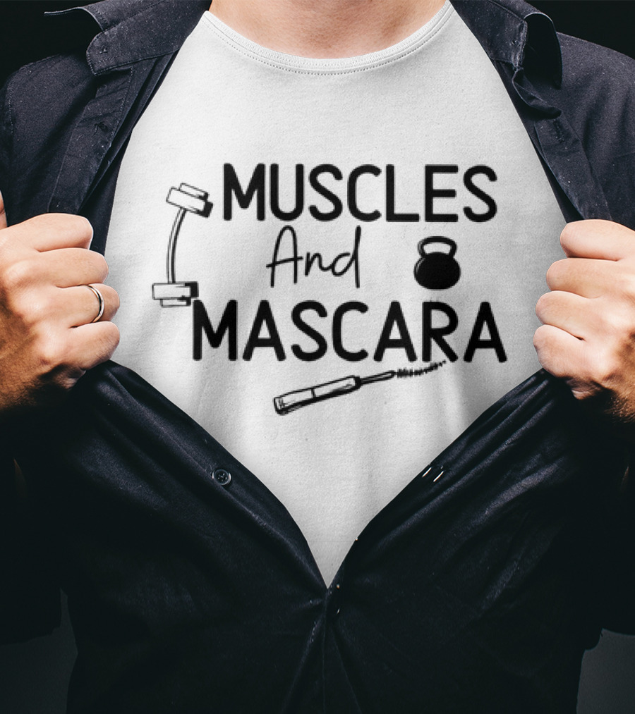 Muscles And Mascara Dumbbell Kettlebell Makeup T-Shirt