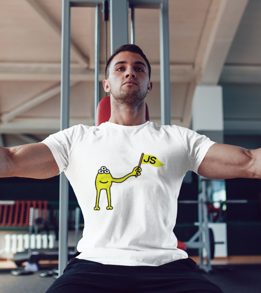 Yellow Three-Eyed Monster Waving JS Flag T-Shirt