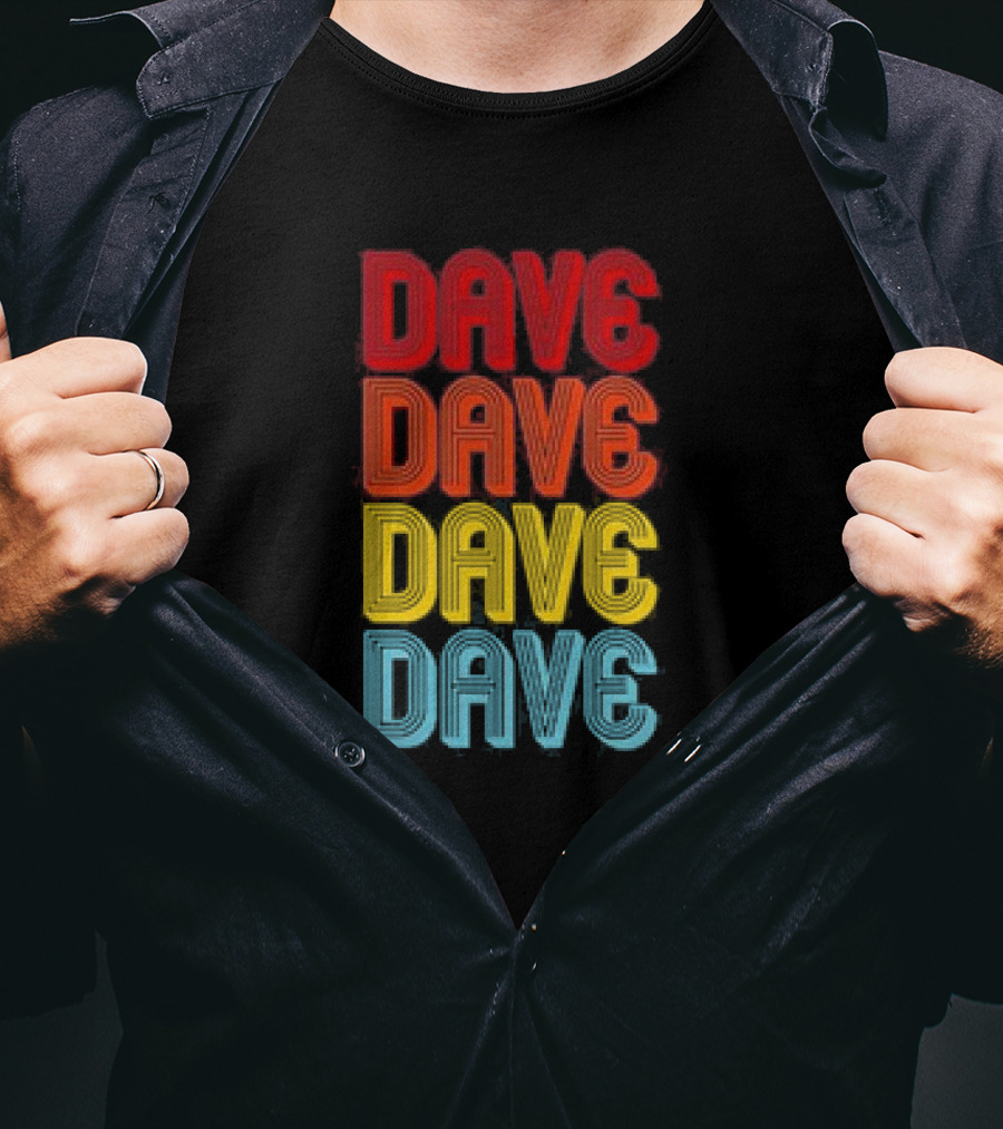 Dave Dave Dave Dave Retro Vintage Colorful T-Shirt