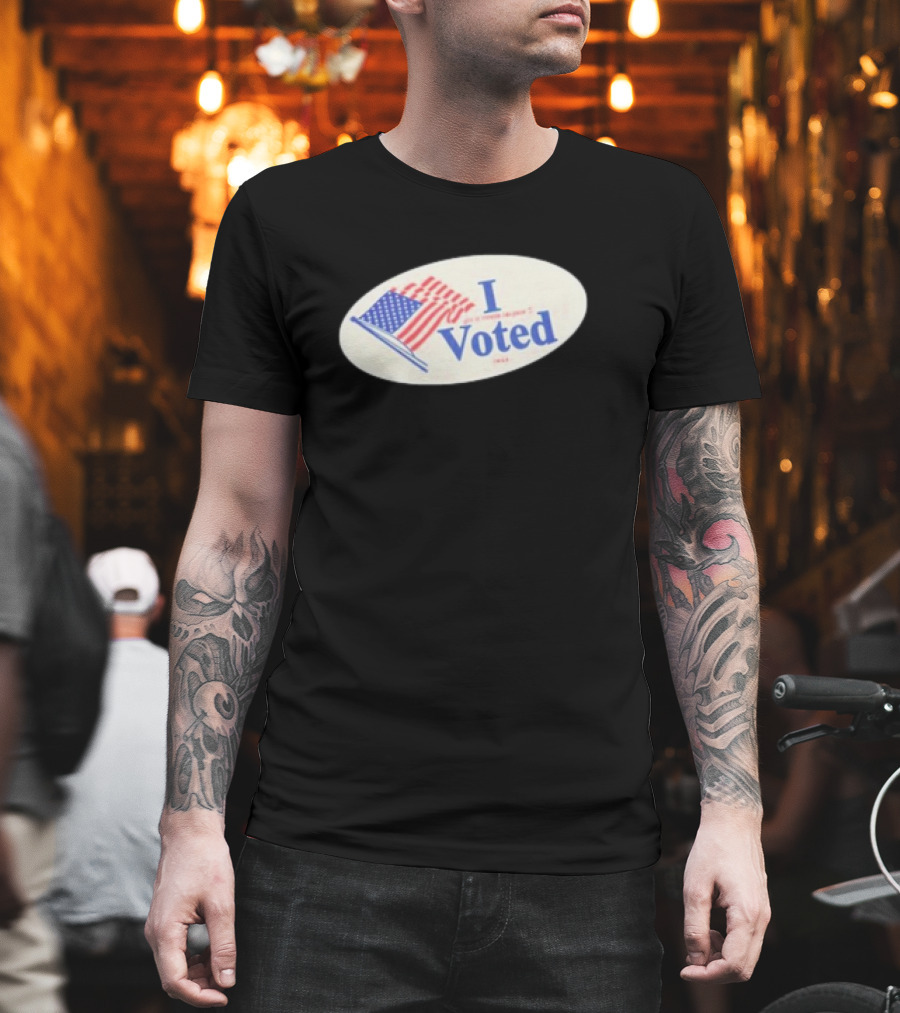 Marcus Pork I Voted Twice Trouble Sticker With American Flag T-Shirt