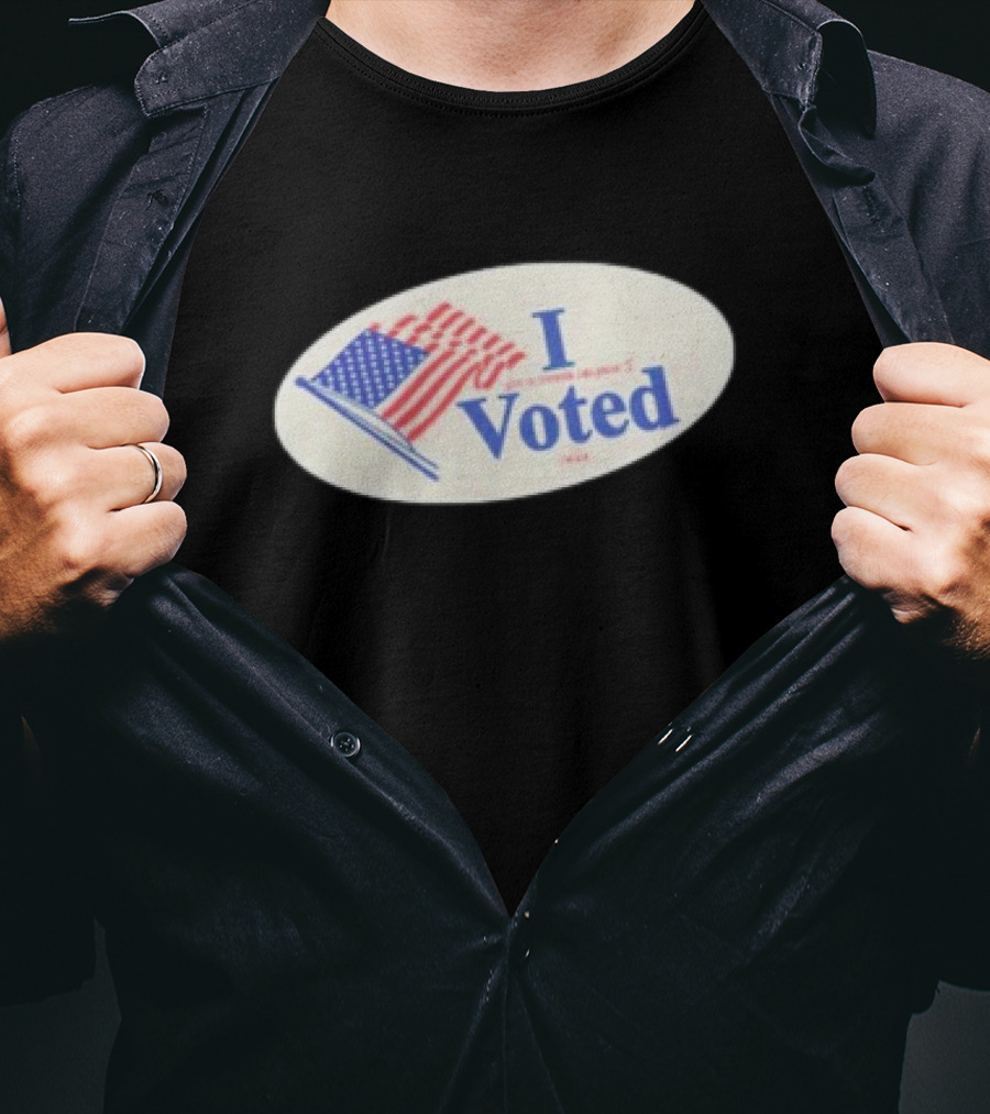 Marcus Pork I Voted Twice Trouble Sticker With American Flag T-Shirt