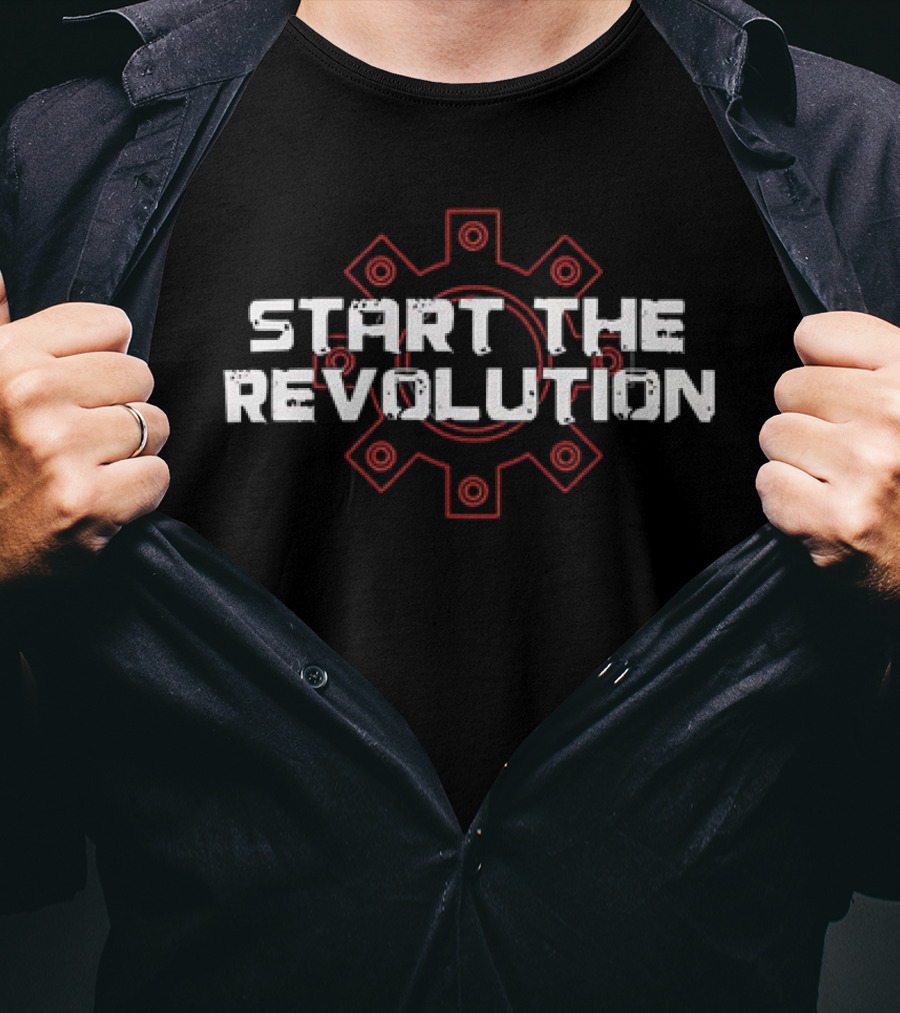 Start The Revolution Gear Wheel T-Shirt