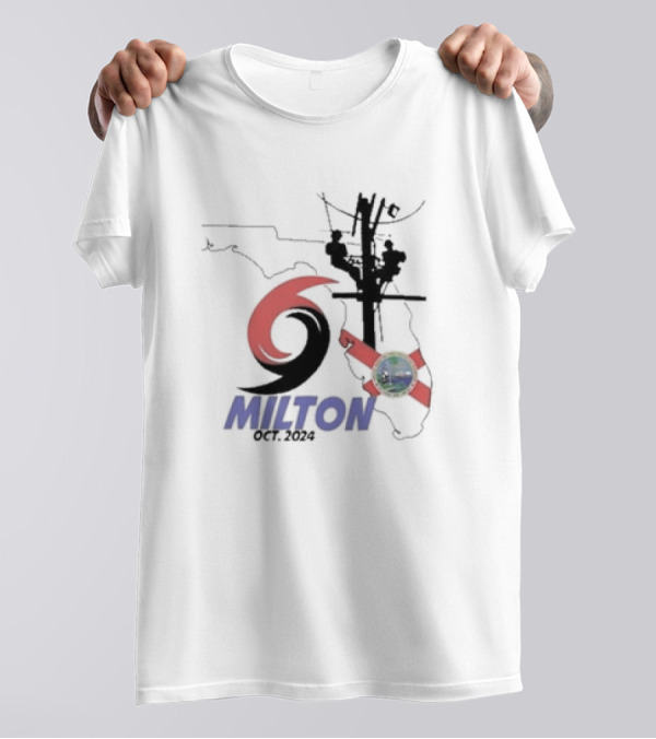 Survived Hurricane Milton October 2024 Florida Map And Power Lines T-Shirt