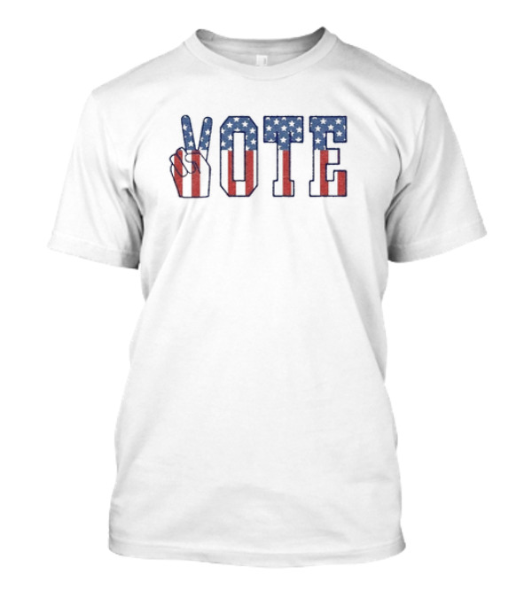 Stars And Stripes VOTE 2024 American Flag Peace T-Shirt