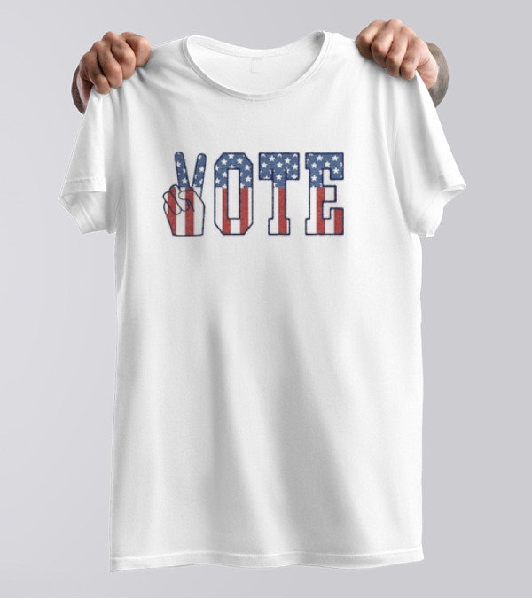 Stars And Stripes VOTE 2024 American Flag Peace T-Shirt