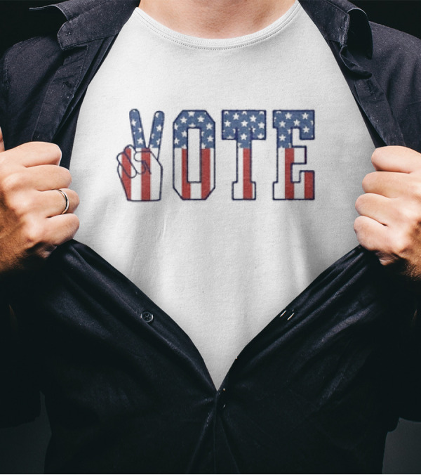 Stars And Stripes VOTE 2024 American Flag Peace T-Shirt