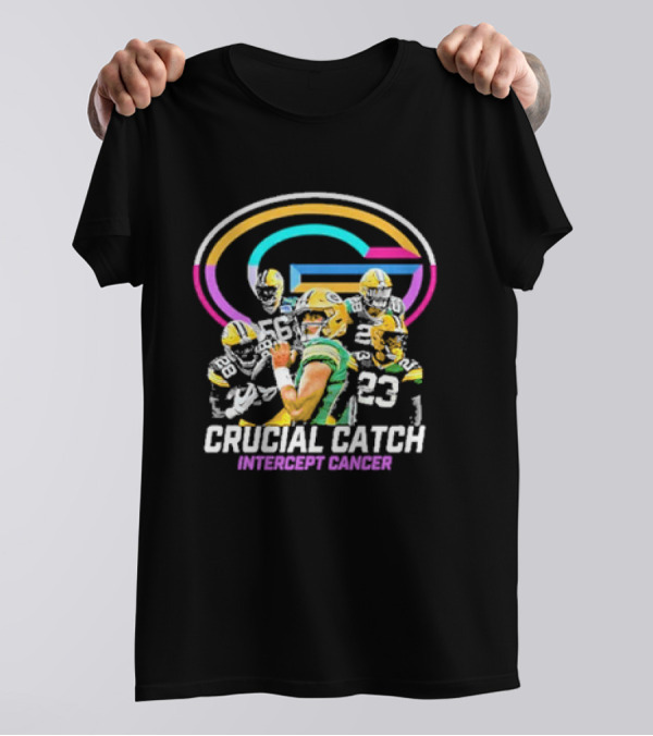Green Bay Packers Crucial Catch Intercept Cancer Football Team T-Shirt