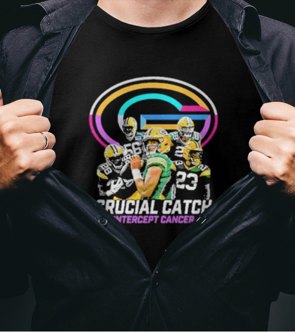 Green Bay Packers Crucial Catch Intercept Cancer Football Team T-Shirt