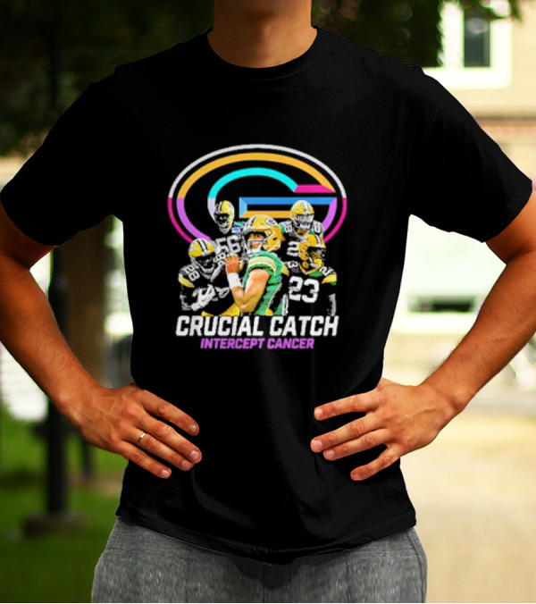 Green Bay Packers Crucial Catch Intercept Cancer Football Team T-Shirt