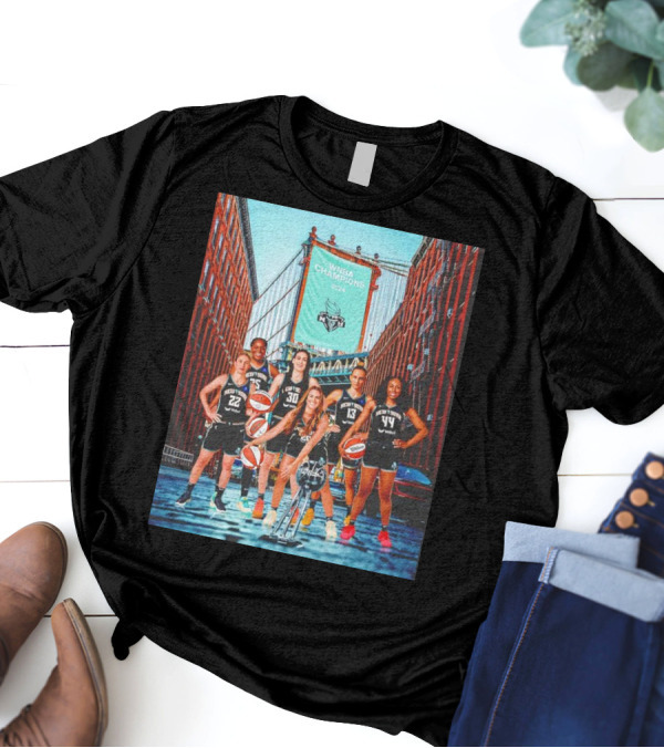 New York Liberty WNBA Champions 2024 Brooklyn Bridge T-Shirt