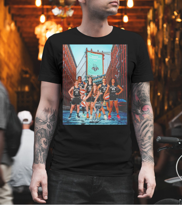 New York Liberty WNBA Champions 2024 Brooklyn Bridge T-Shirt