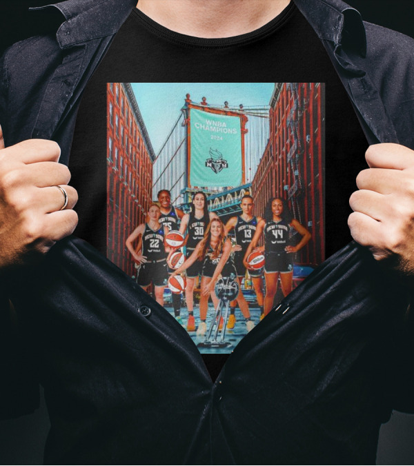 New York Liberty WNBA Champions 2024 Brooklyn Bridge T-Shirt