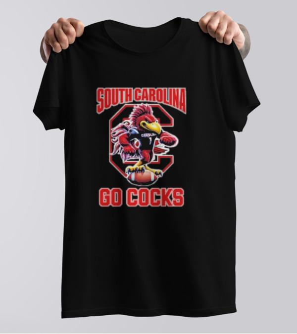 South Carolina Gamecocks Go Cocks Mascot Football T-Shirt