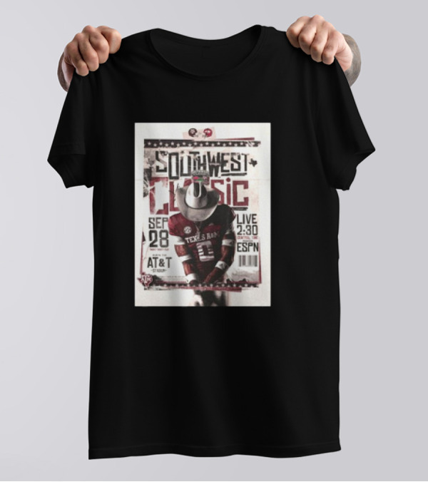 Southwest Classic Texas A&M Aggies Vs Arkansas Razorbacks September 28 Live 2:30 On ESPN T-Shirt