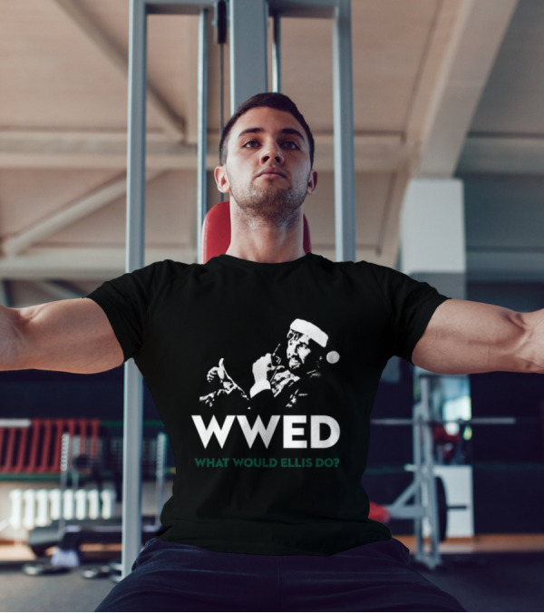 WWED What Would Ellis Do Christmas Edition Santa Hat T-Shirt