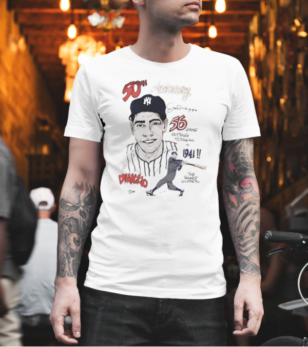 50th Anniversary Joe DiMaggio 56 Game Hitting Streak 1941 Yankee Clipper T-Shirt