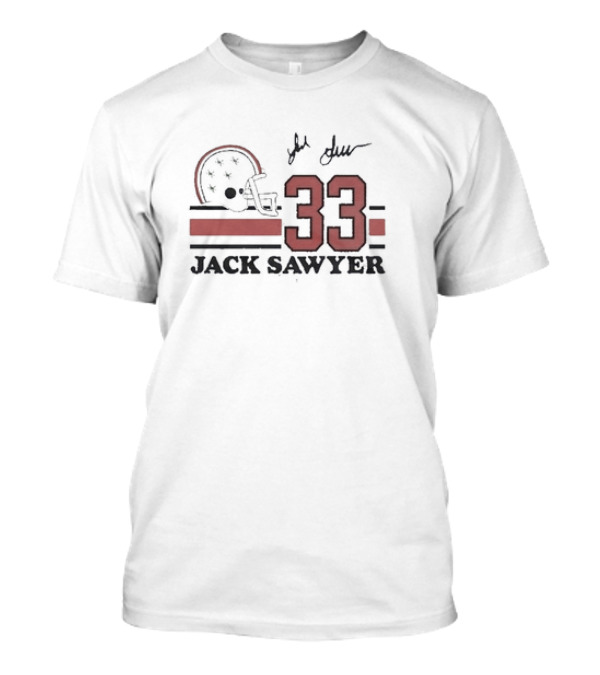 Ohio State Football Jack Sawyer 33 Signature Helmet T-Shirt