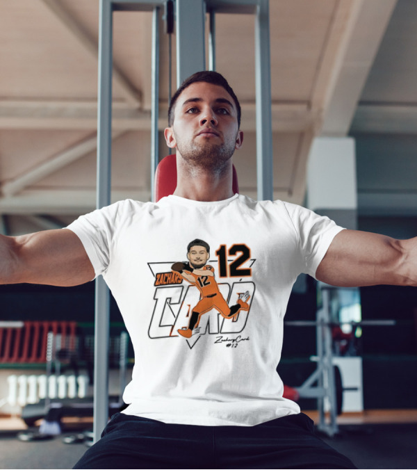 Zachary Card #12 Oregon State Beavers Football Player Caricature T-Shirt