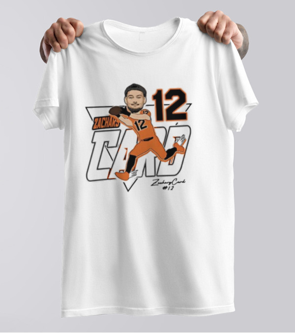 Zachary Card #12 Oregon State Beavers Football Player Caricature T-Shirt