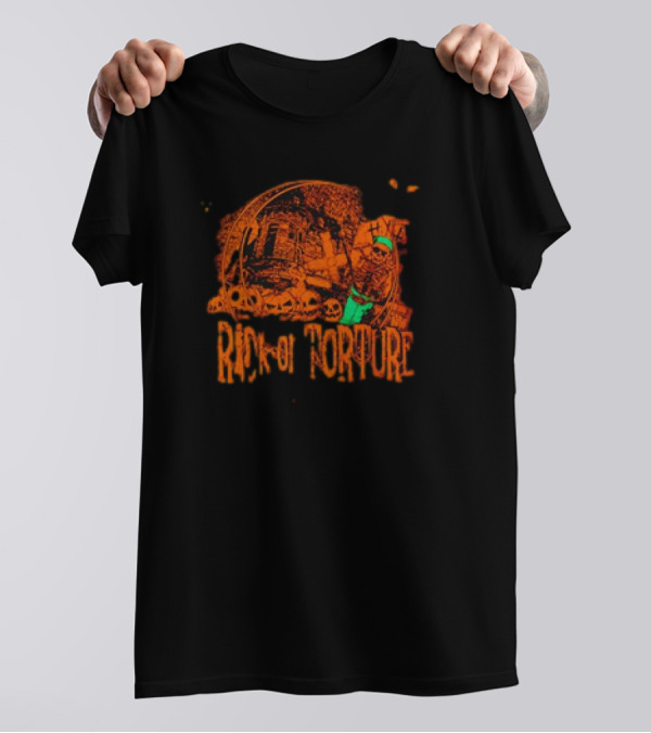 Trick Or Torture Halloween House Of Torture Skull Mummy Spooky Scene T-Shirt