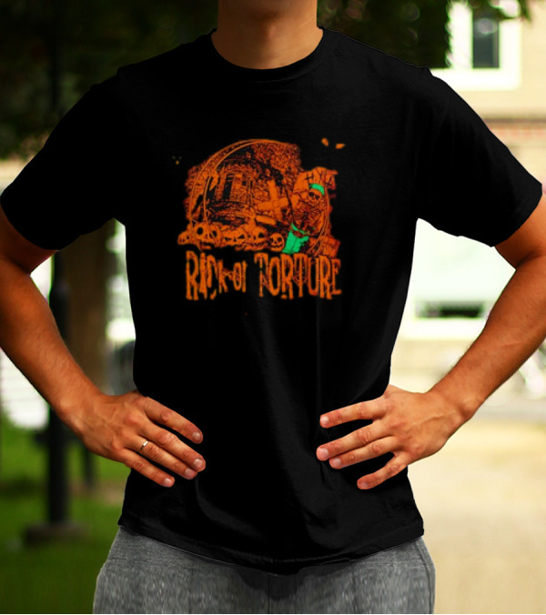 Trick Or Torture Halloween House Of Torture Skull Mummy Spooky Scene T-Shirt