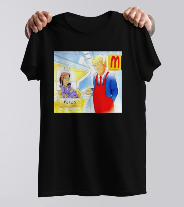 Trump Kamala Harris Polls Cartoon – MagaDonald’s T-Shirt