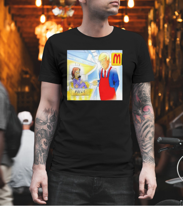 Trump Kamala Harris Polls Cartoon – MagaDonald’s T-Shirt