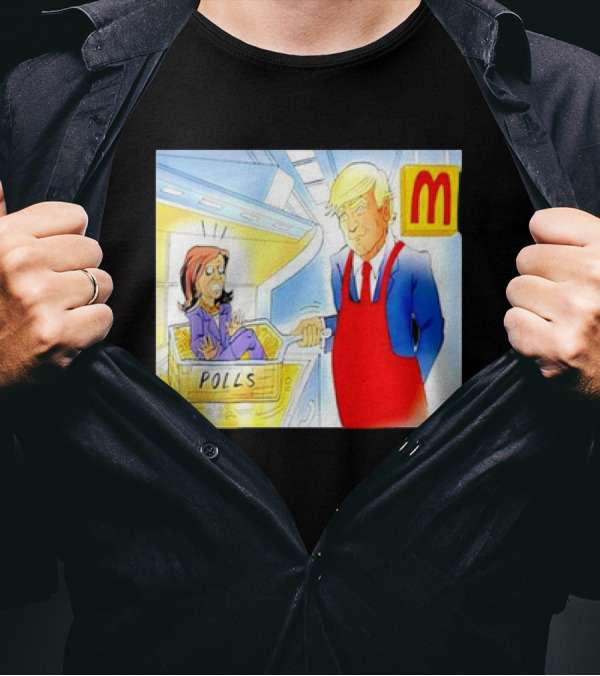 Trump Kamala Harris Polls Cartoon – MagaDonald’s T-Shirt