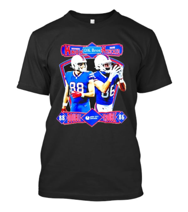 Dawson Knox Dalton Kincaid DK Bros Double Trouble 88 86 Buffalo Bills Vintage T-Shirt