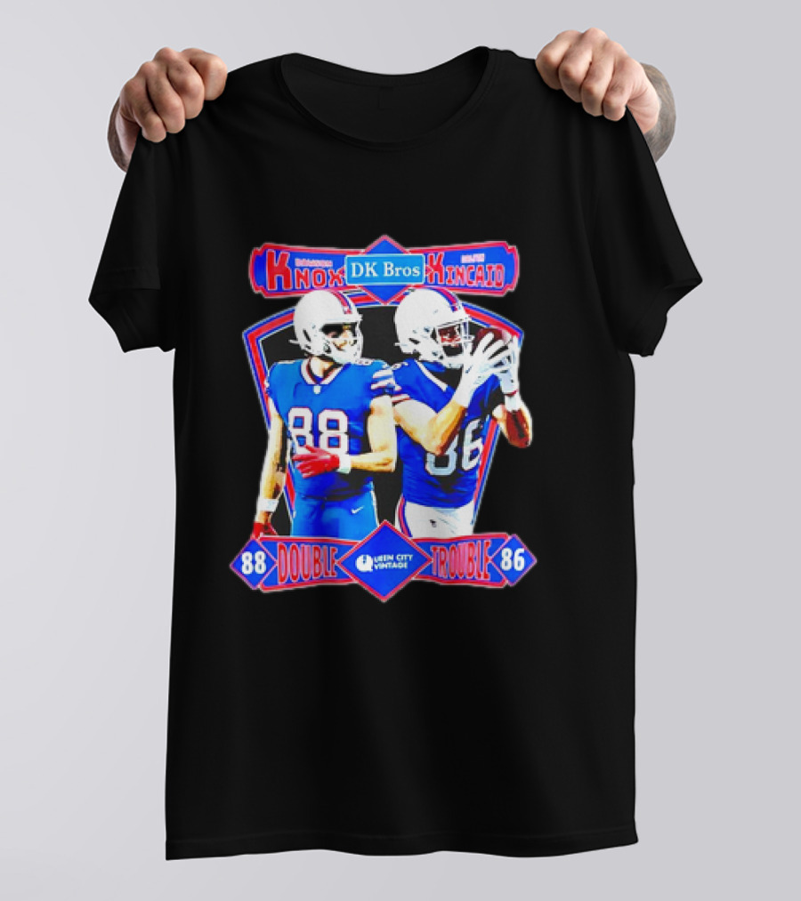 Dawson Knox Dalton Kincaid DK Bros Double Trouble 88 86 Buffalo Bills Vintage T-Shirt