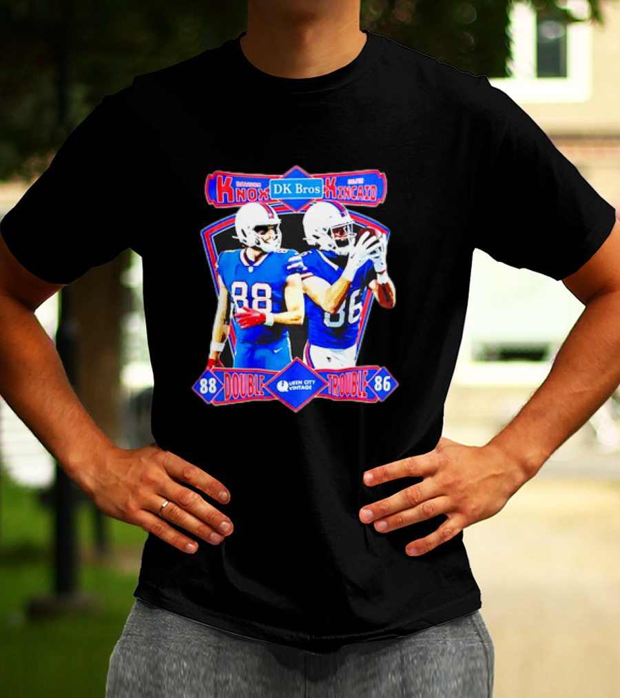 Dawson Knox Dalton Kincaid DK Bros Double Trouble 88 86 Buffalo Bills Vintage T-Shirt